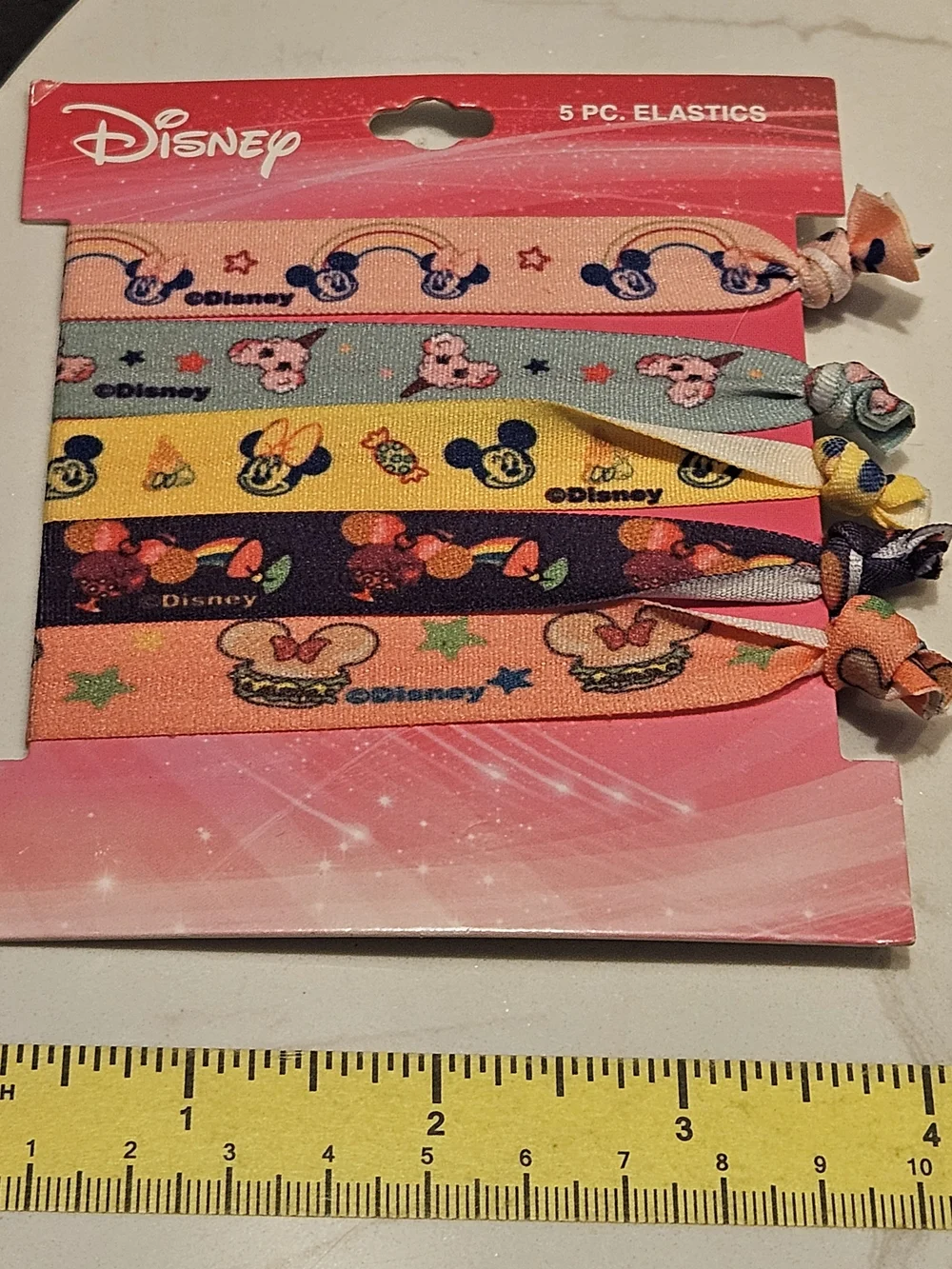 Disney Elastic Hair Ties - Minnie & Mickey Park Snacks - 5 Pack